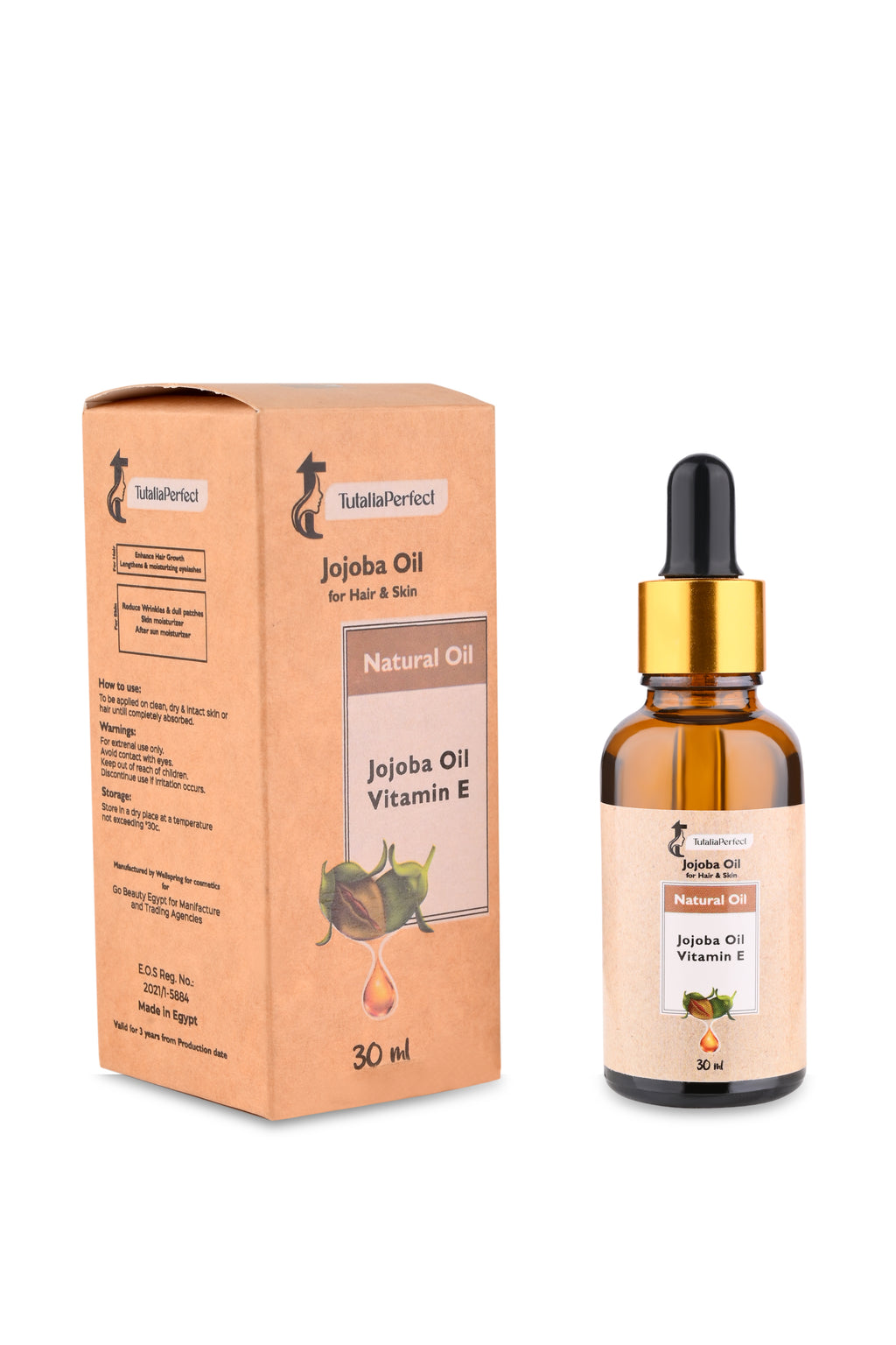 Pure Jojoba Oil for Hair & Skin – Deep Hydration Scalp Care – Lightweight Daily Moisturizer – 30ml