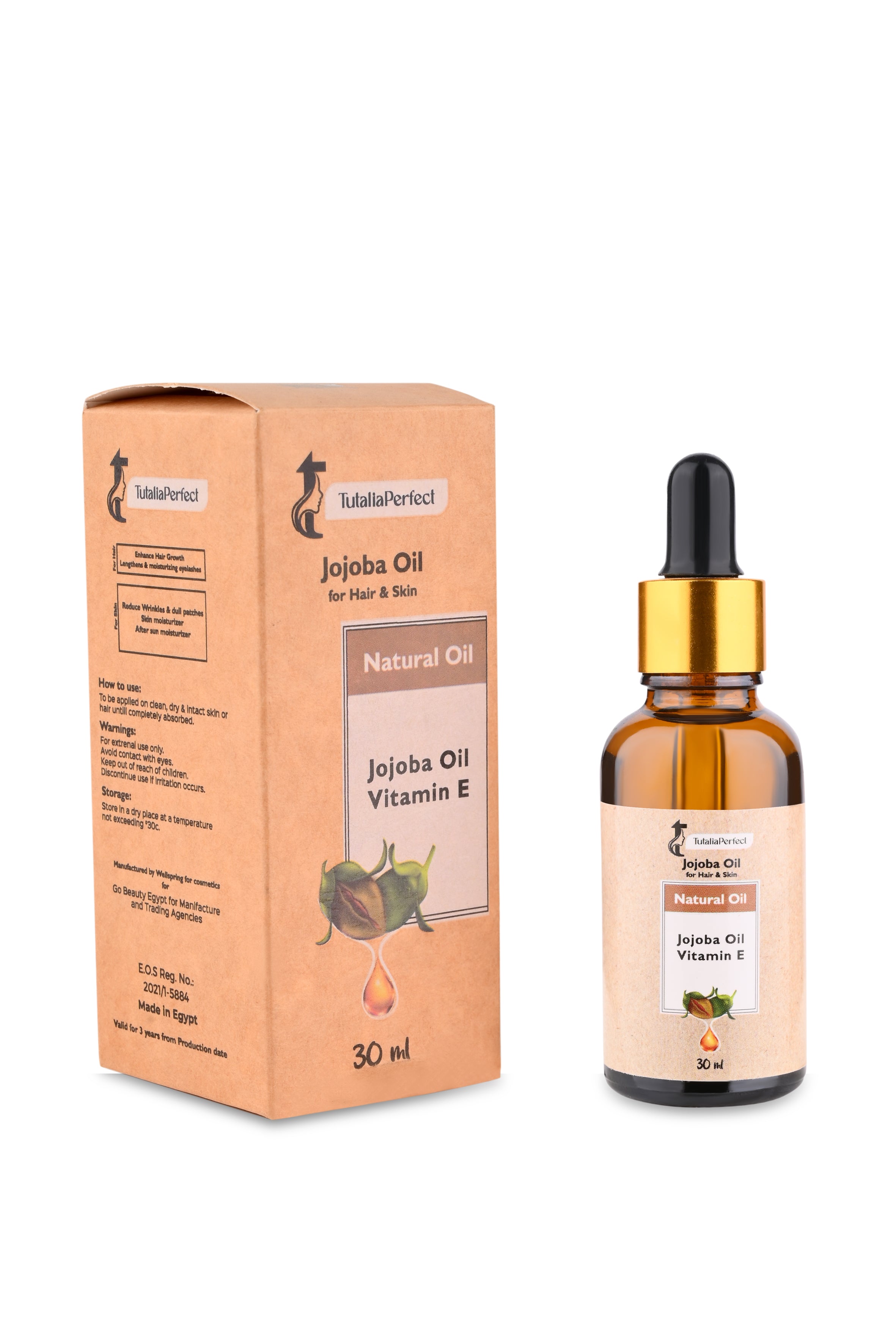 Pure Jojoba Oil for Hair & Skin – Deep Hydration Scalp Care – Lightweight Daily Moisturizer – 30ml