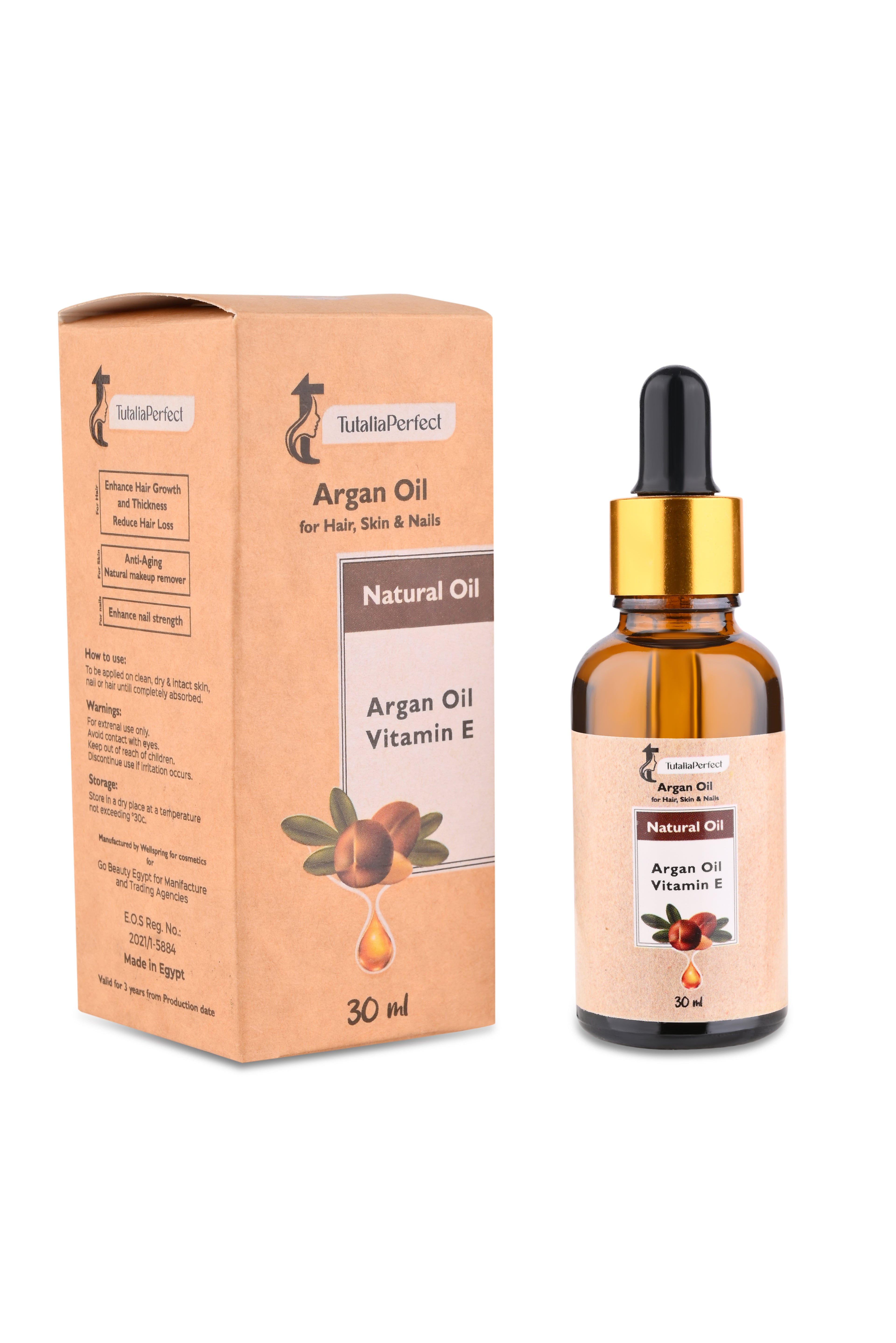 Pure Argan Oil for Hair Skin – Deep Nourishing & Shine Care – Daily Moisturizing Treatment – 30ml